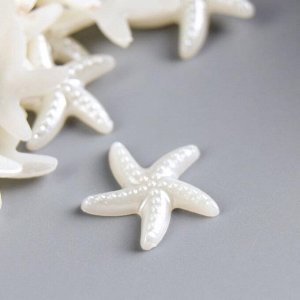 Набор декоративных бусин для творчества "Морские звезды" белый d=1,9 см 20 гр