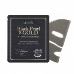 (Упаковка) Petitfee Black Pearl &amp; Gold Hydrogel Mask Pack - Гидрогелевая маска на основе черного жемчуга и золота 32г x 5 шт.