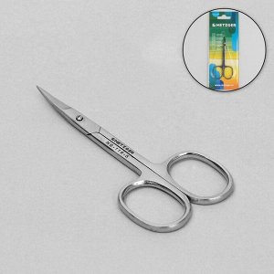 Ножницы маникюрные, загнутые, 10 см, цвет серебристый, NS-116-S