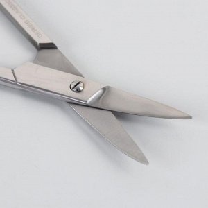 Ножницы маникюрные, загнутые, широкие, 10,3 см, цвет серебристый, zo-B-132-S-SH