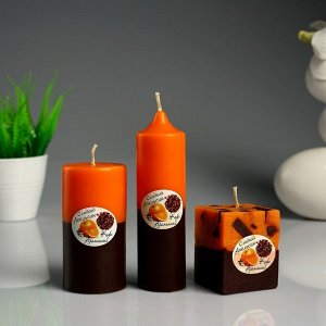 Набор свечей ароматических "Апельсин - кофе", 3 шт 4852494