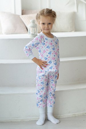 Пижама детская из кулирки Соната розово-синий
