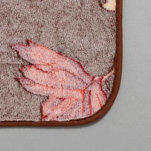 Набор ковриков для ванны и туалета Доляна «Осенние листья», 2 шт: 40?50, 50?80 см