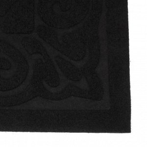 Коврик придверный Доляна «Восточная сказка», без окантовки, 39x62 см, цвет чёрный