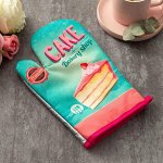 Варежка Доляна &quot;Cake&quot;цв.голубой 26*16 см, 100% п/э