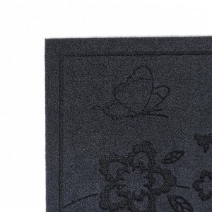 Коврик придверный без окантовки «Цветы и бабочки», 38?58 см, цвет МИКС