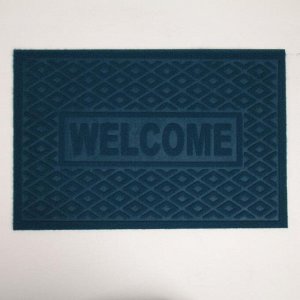 Коврик придверный без окантовки «Welcome. Ромбы», 38?58 см, цвет МИКС
