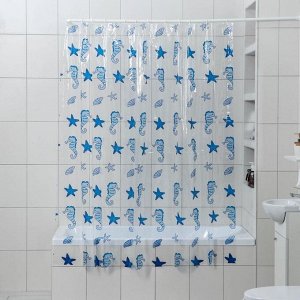 Штора для ванной комнаты Доляна «Морская глубина», 180x180 см, PVC