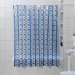 Штора для ванной комнаты Доляна «Морская синева», 180x180 см, PVC