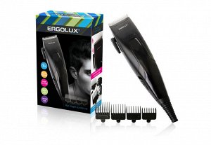 Машинка для стрижки волос ERGOLUX ELX-HC01-C48 черный (машинка для стрижки волос, 15Вт, 220-240В)