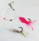 Снасть на треску JpFishing Codfish Devilfish Rig 8/0 (1.5м, 0,81мм, 2x8/0, Pink/Silver)