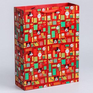 Пакет ламинат вертикальный "С Новым годом!", 31х40х11 см, Микки Маус