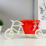 Корзина декоративная &quot;Велосипед с красным вазоном&quot; 11х21х13 см