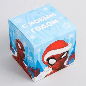 Коробка подарочная складная "С Новым Годом", Человек-паук, 9 x 9 x 9 см
