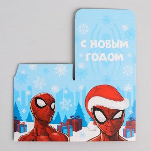 Коробка подарочная складная "С Новым Годом", Человек-паук, 9 x 9 x 9 см