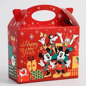 Коробка подарочная складная "Happy new year", Микки Маус, 15 - 12 - 7 см