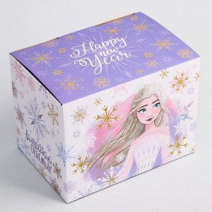 Коробка подарочная складная "Happy new year", Холодное сердце, 20 x 15 x14 см