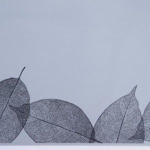 Пленка для цветов "Листья любви", серый, 0,58 х 10 м