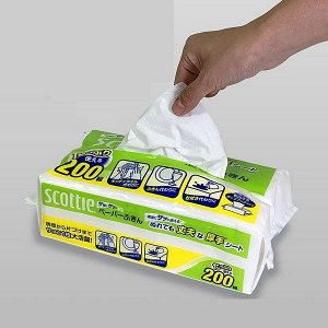 Бумажные кухонные полотенца повышенной плотности устойчивые к воде Crecia "Scottie" двухслойные 200шт
