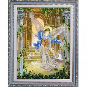 Рисунок на ткани-"Ангел и голуби"