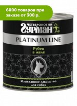 Четвероногий Гурман Platinum Line влажный корм для собак Рубец говяжий в желе 240гр консервы