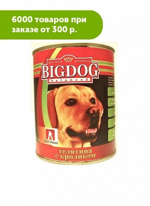 Зоогурман Big Dog влажный корм для собак Телятина с кроликом 850гр консервы