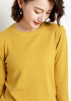 Женский пуловер темно желтый