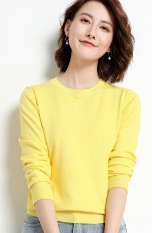 Женский пуловер желтый