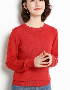 Женский пуловер темно красный