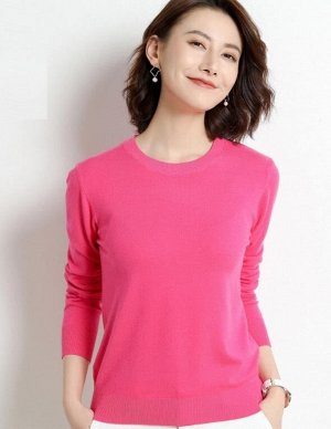Женский пуловер ярко розовый