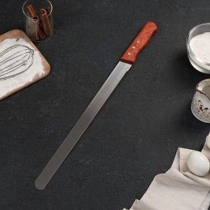 Нож для бисквита, длина лезвия 35 см, крупные зубцы, ручка дерево