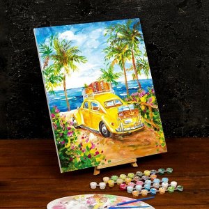 Картина по номерам на холсте с подрамником «Машина на пляже» 40?50 см