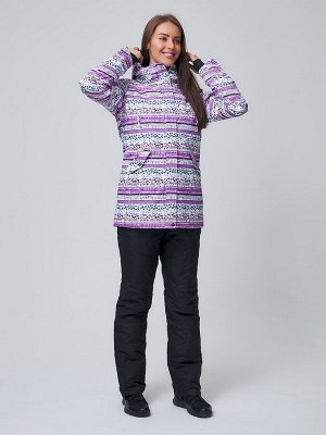 Женский зимний горнолыжный костюм фиолетового цвета 01937F