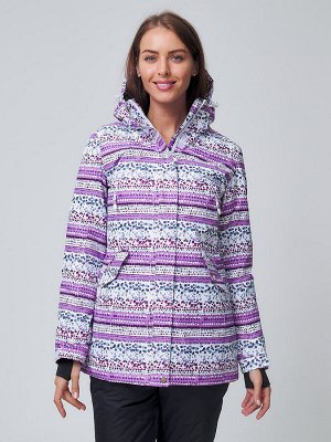 Женская зимняя горнолыжная куртка фиолетового цвета 1937F