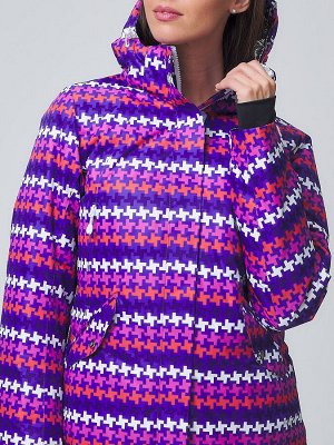 Женская зимняя горнолыжная куртка темно-фиолетового цвета