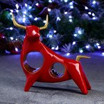 Фигура &quot;Символ года: Бык голова вверх&quot; 21х21см, красный