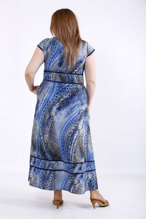 Платье 1213-2 голубой принт