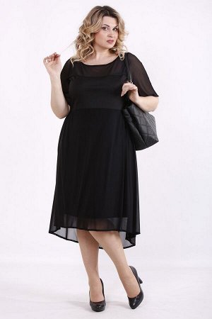 Платье 1415-1 черное с сеткой