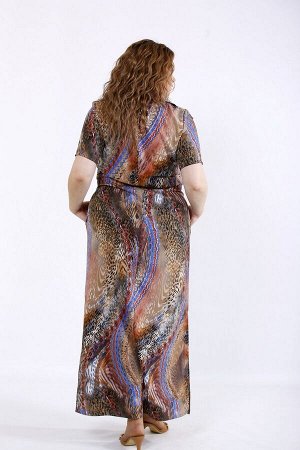 Платье 1190-3 коричневый принт
