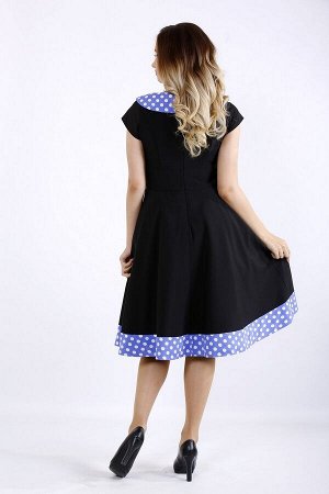 Платье 1189-1 черное/голубое