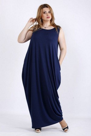 Платье с накидкой 1165-1 синее