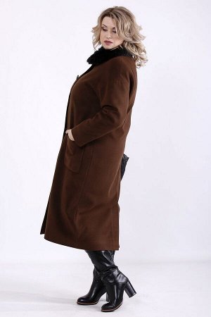 Пальто t01362-3 коричневый