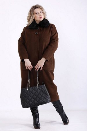 Пальто t01362-3 коричневый