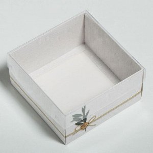 Коробка для кондитерских изделий с PVC крышкой «Эко», 11.5 х 11.5 х 6 см