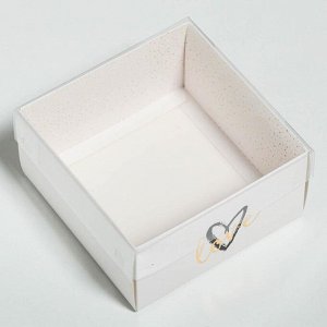 Коробка для кондитерских изделий с PVC крышкой Love, 12 х 6 х 11,5 см