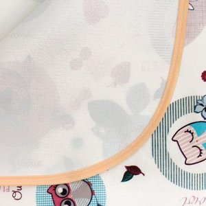 Клеёнка 70*100 см., арт. 0058, с окантовкой, рисунок «Совы», цвет МИКС