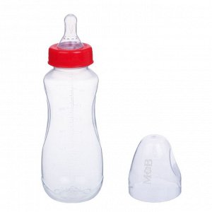 Бутылочка для кормления детская приталенная, 250 мл, от 0 мес., цвет красный