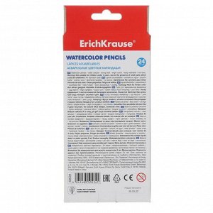 ERICH KRAUSE Карандаши акварельные 24 цвета ErichKrause, шестигранные, с кисточкой