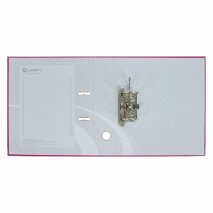Папка-регистратор А4, 80 мм, PP Lamark, розовый, металлическая окантовка, карман, разобранный