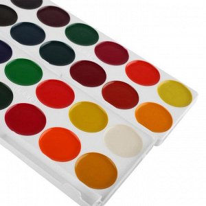 Акварель медовая 24 цвета, Спектр "Классная" без кисти, (кювета 4 г), в пластиковом пенале